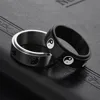 Titanium steel black and white Yin Yang Bagua rotatable ring personalized men's Tai Chi symbol rings 6
