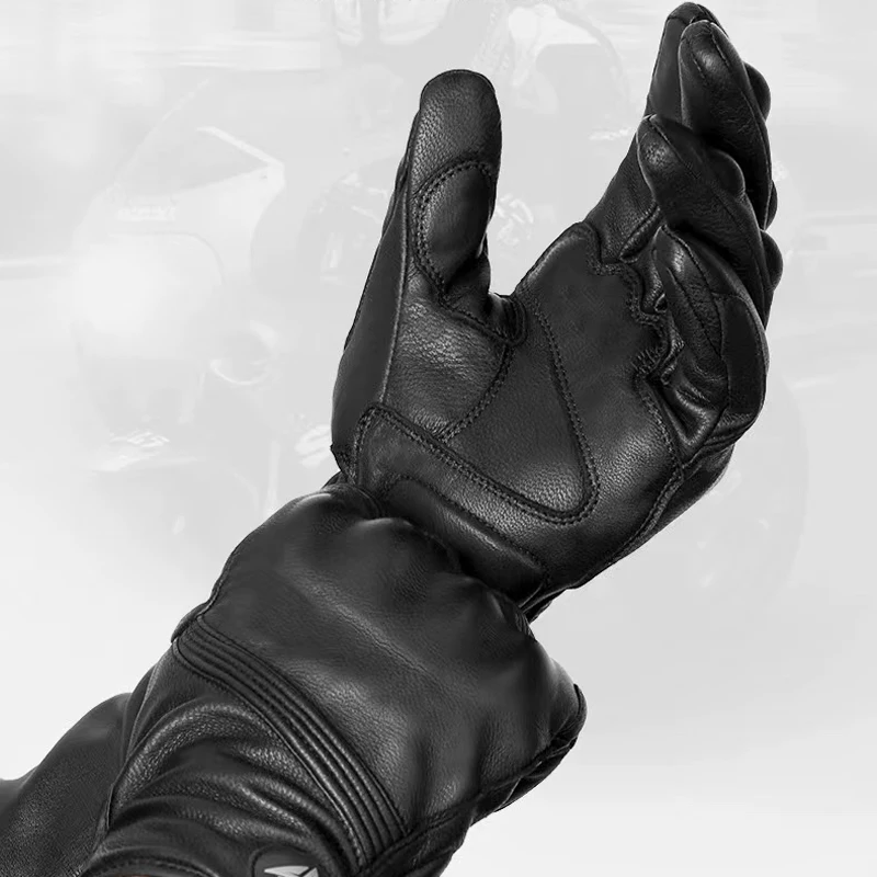 Winter Motorcycle Gloves Leather Men Women Warm Inner Windproof Touch Screen Genuine Leather Gants Luvas Guantes Motorbike ATV Motorcycle Gloves Sports Gloves Leather Motorcycle Gloves Winter Gloves