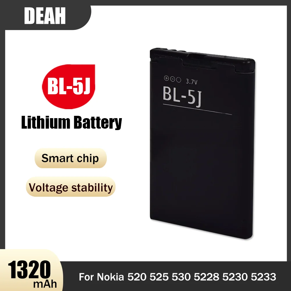 1pcs 1320mah Bl-5j Bl 5j Bl5j Lithium Rechargeable Phone Battery For Nokia  520 525 530 5228 5230 5233 5235 5236 5800 5900 3020 - Rechargeable  Batteries - AliExpress
