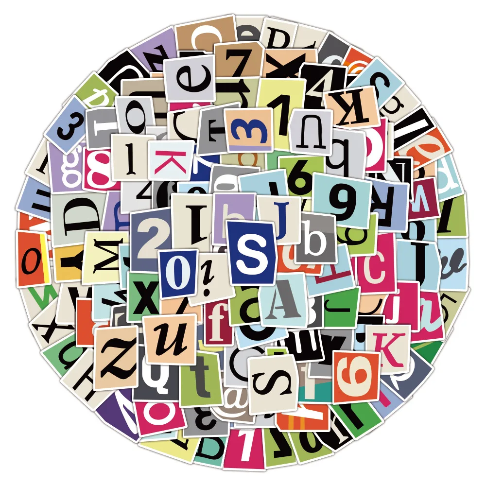 

100Pcs English Alphabet Number Learning Sticker For Skateboard Guitar Decals kids Toy 2022