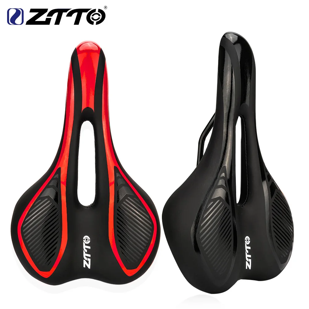 ZTTO MTB Road Bike Saddle Bicycle Seat, Bicycle Hollow Saddle PU Leather Soft Comfortable Cycling Racing Seat Cushion