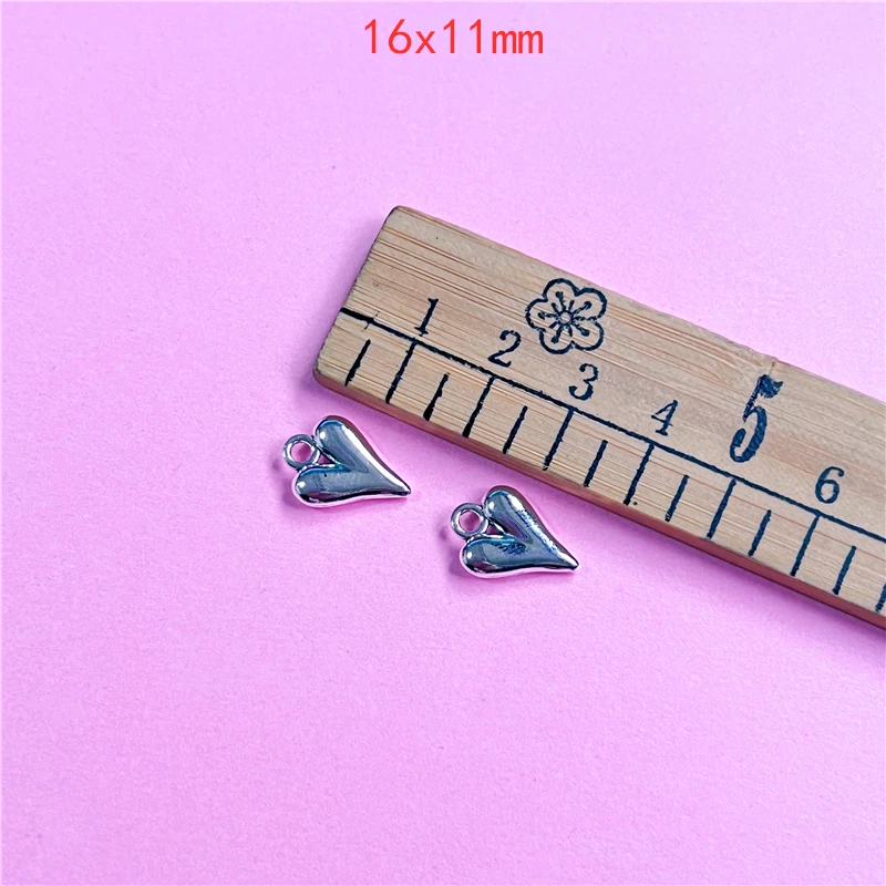 

10pcs 16x11mm Silver Color Heart Charms Pendant Findings Diy Bracelet Pendant Accessories Handmade Craft Jewelry Making