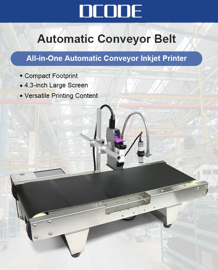 P30 12.7mm/25.4mm Inkjet Printer with Conveyor Belt 4.3inch Touchable Screen QR