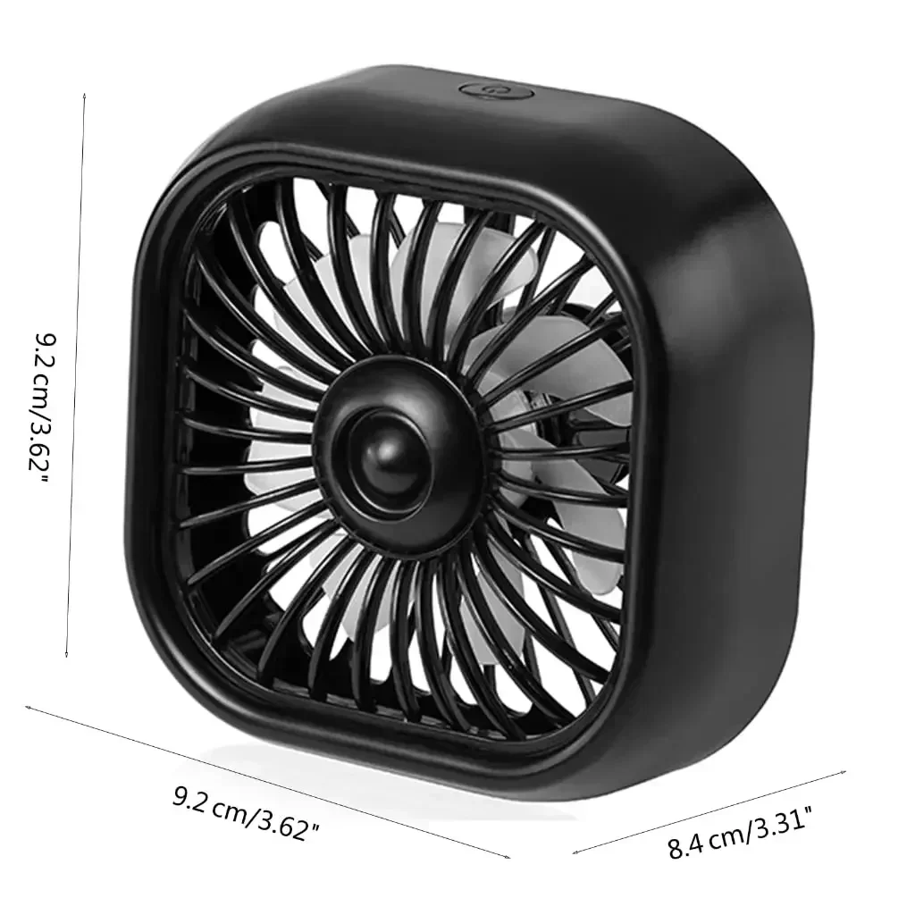 1 PC Car Mounted Small Fan USB Small Electric Fan for Car Air Outlet Gale Cool Colorful Light Fan Automotive Supplies