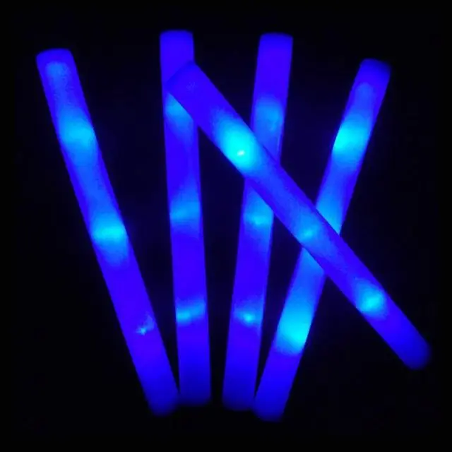 White Light Glow Sticks 20 Pcs LED Foam Sticks Glow Cheer Batons Flashing Effect Glow in the Dark Wedding Party Supplies 