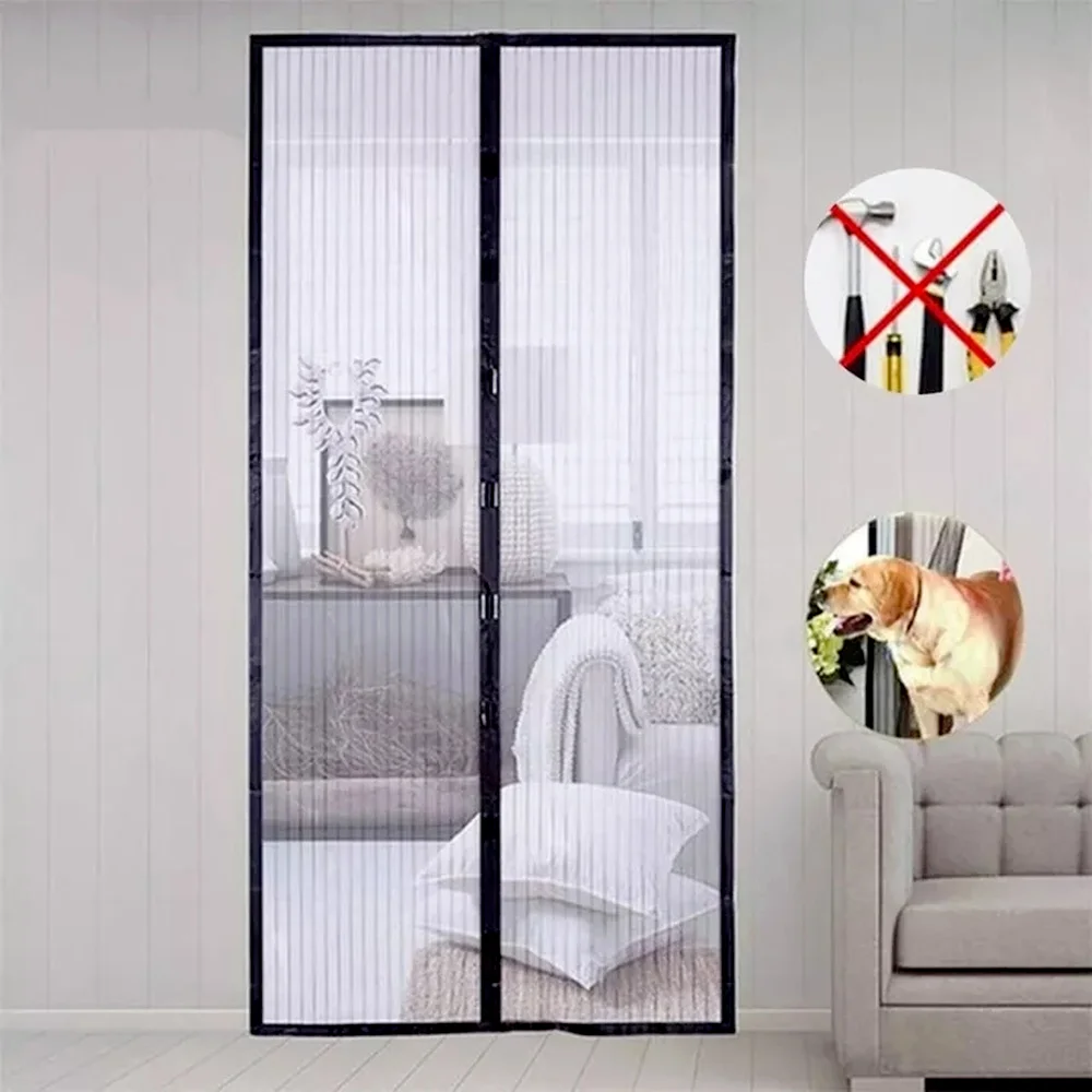 Tool-free Reinforced Magnetic Screen Door | mosquito magnetic door net