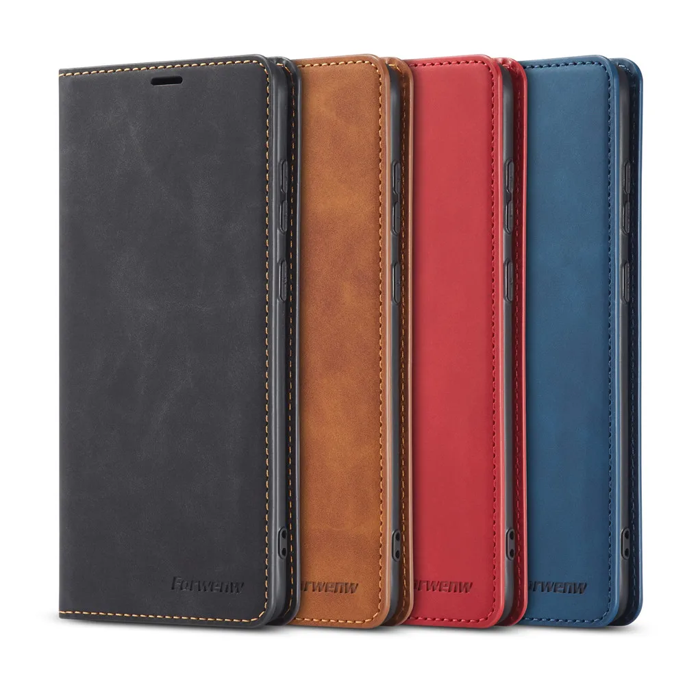 Leather Magnetic Flip Wallet Case with Card Slot and Phone Cover