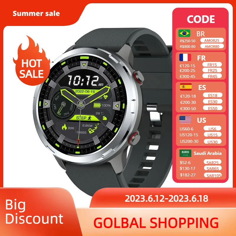 GPS Tracking Sports Smartwatch Compass Heart Rate Pedometer Fitness
