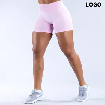 Pantaloncini da yoga estivi a vita alta Pantaloni fitness da corsa alla moda e sexy Leggings da yoga in tinta unita Etichette personalizzabili