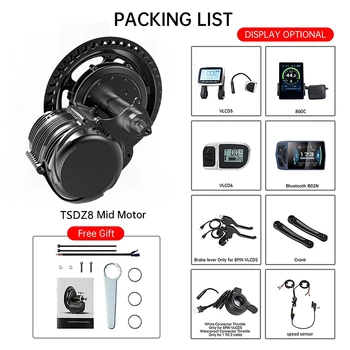Tongsheng TSDZ8 48V 750W Electric Bike Conversion Kit Torque Sensor Mid Mount Motor Dual Clutch DIY Ebike Brushless Drive Kit 2