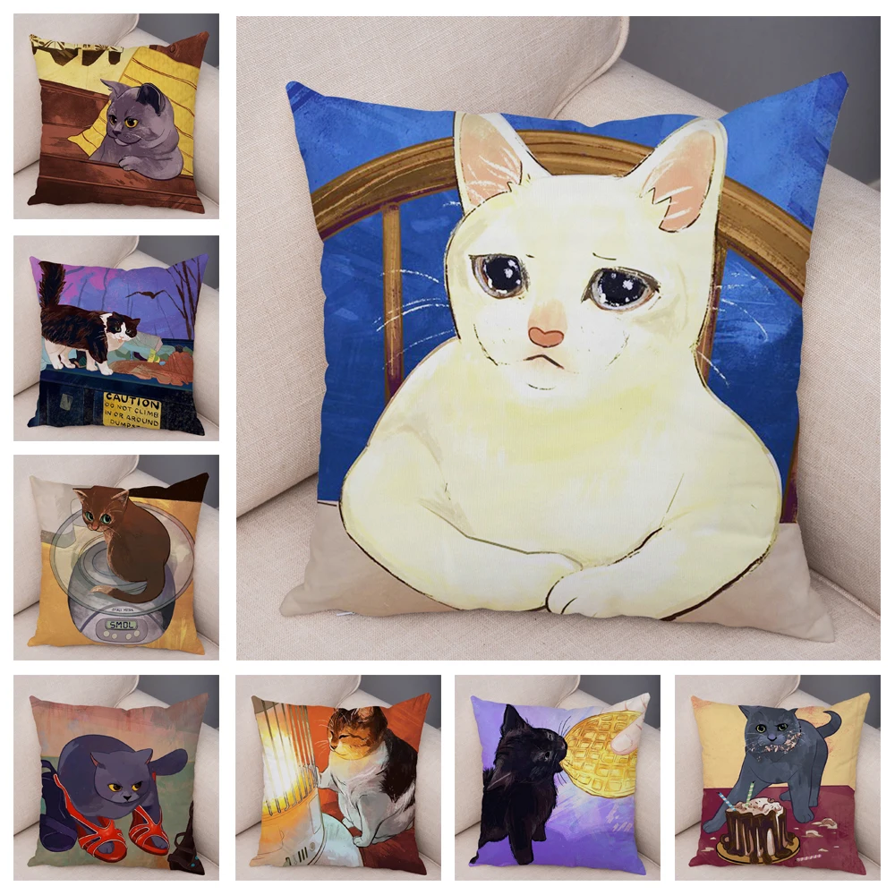 

Beautiful Princess Cat Pillowcases Cute Cat Pillow Covers Decorative Sofa Bed Pillows Case for Girls Room Bedroom Living Room