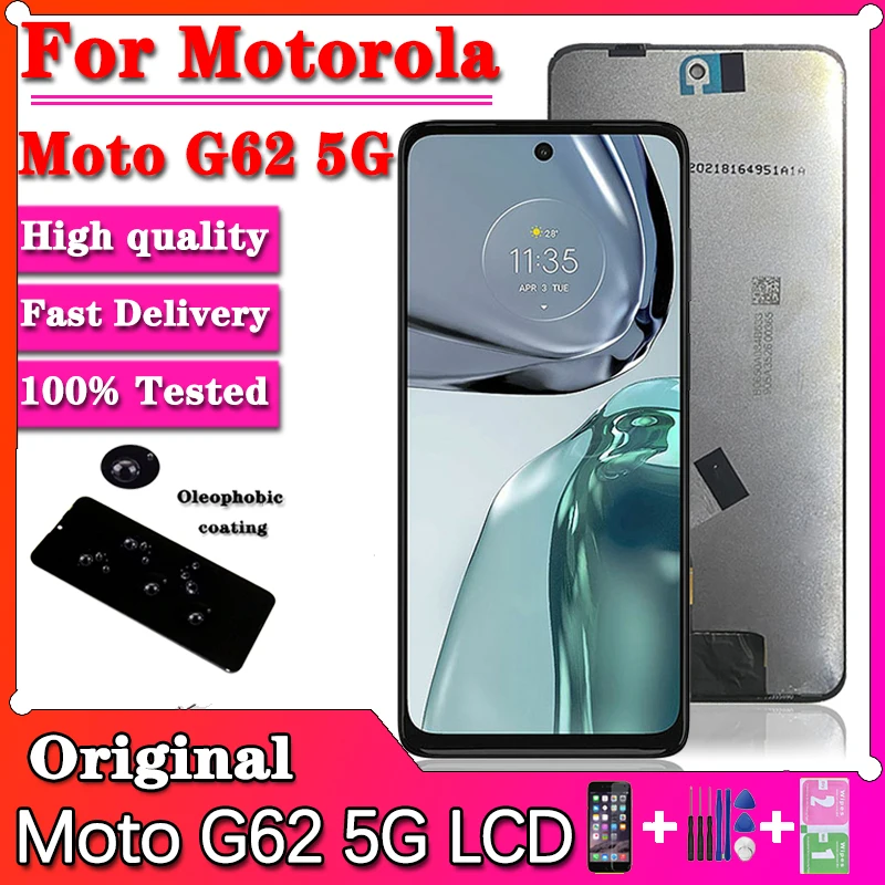 

6,5 "оригинальный для Motorola G62 5G Lcd XT2223-1 дисплей Сенсорная панель экран дигитайзер в сборе для Moto G62 (Индия) ЖК-дисплей