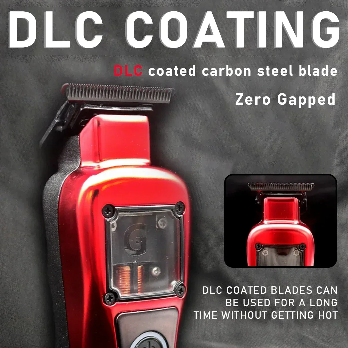9500RPM 전문 헤어 클리퍼 벡터 모터 DLC 블레이드, 베이스 충전기 포함, LCD 디스플레이, 남성용 이발 기계 마무리 기계