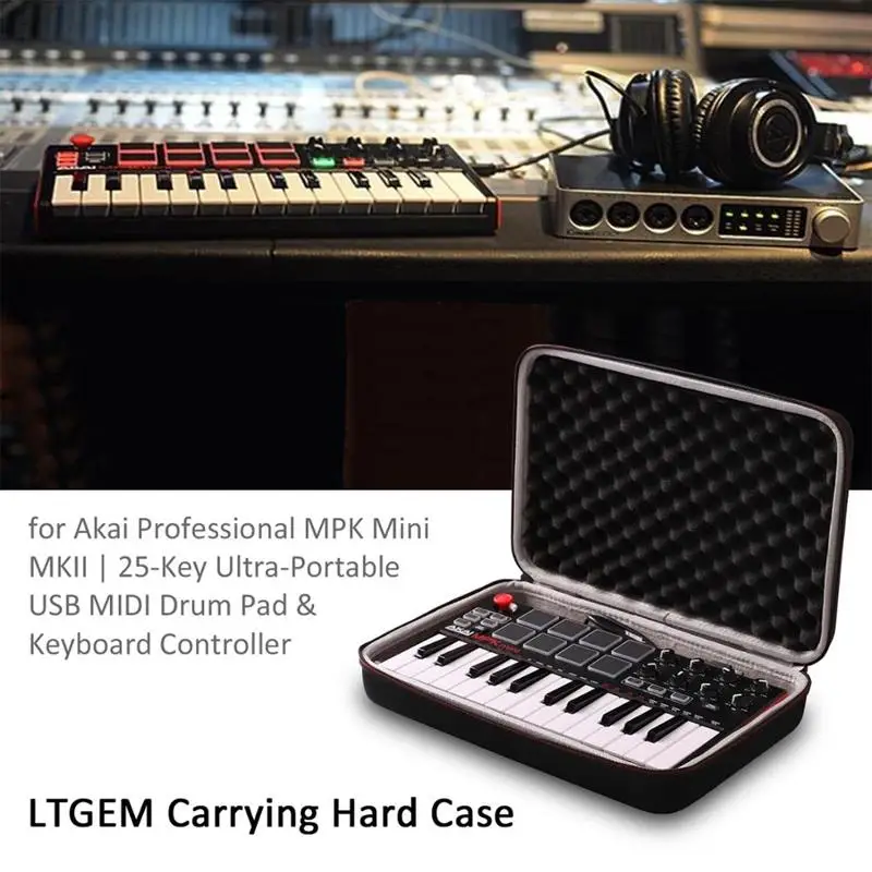 Custodia Da Viaggio Ltgem Per Akai Professional Mpk Mini Mkii & Mpk Mini Play Controller Per Tastiera Midi Usb A 25 Tasti (Solo Borsa!)