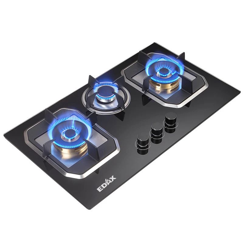 Hot sale fashion attractive design recessed stove combination gas hob 3 burners built in gas stove kitchen cooktops