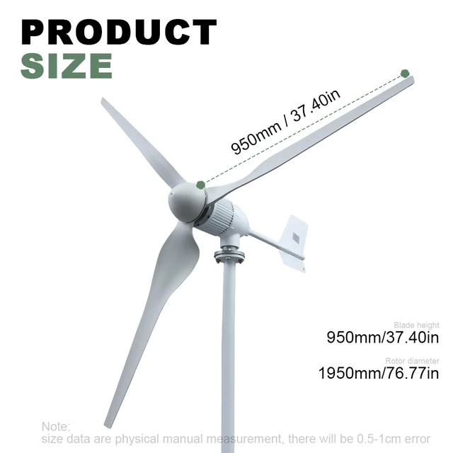 Éolienne à axe horizontal 5000W 5KW 24V 48V 96V, générateur éolien certifié CE, énergie gratuite, démarrage à basse vitesse, hors réseau pour usage domestique 1