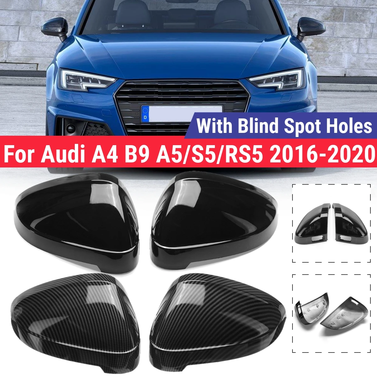 

Задняя крышка зеркала заднего вида для Audi A4 B9 2017-2020 / A5 S5 RS5 2016-2020 крышка зеркала заднего вида