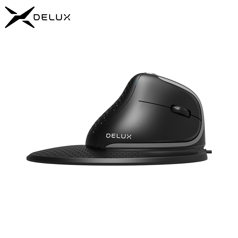 Gaming Mouse Wired Mouse Delux Seeker M618XSU Ergonomic Vertical Wired Mouse RGB Light Removable Back Cover 4000DPI Gaming Mice For Laptop Computer