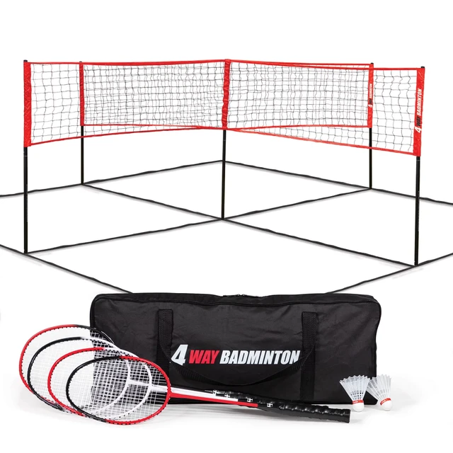 Costway Portable Badminton Set with 2 Shuttlecocks Badminton Rackets  Outdoor Sport Game Set