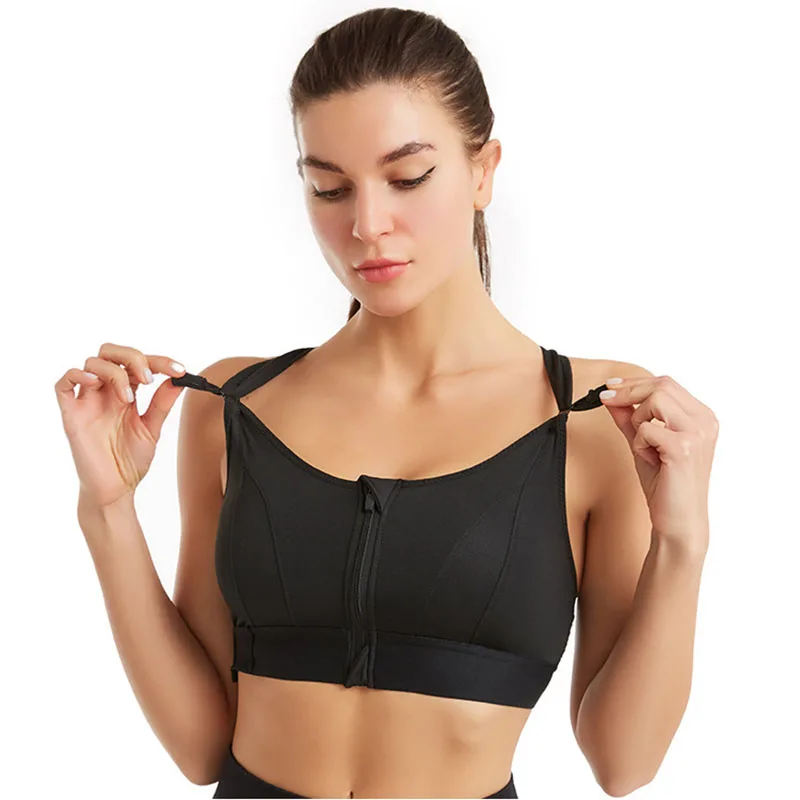 Sports Bra Women Sportswe Crop Sport Top Adjustable Belt Zipper Yoga  Running Bras Push Up Vest