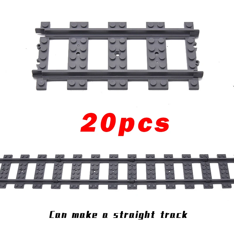 City Trains Flexible Switch Railway Tracks Rails Crossing Forked Straight Curved Building Block Bricks Toys Compatible with 7996 wood blocks for crafts Blocks