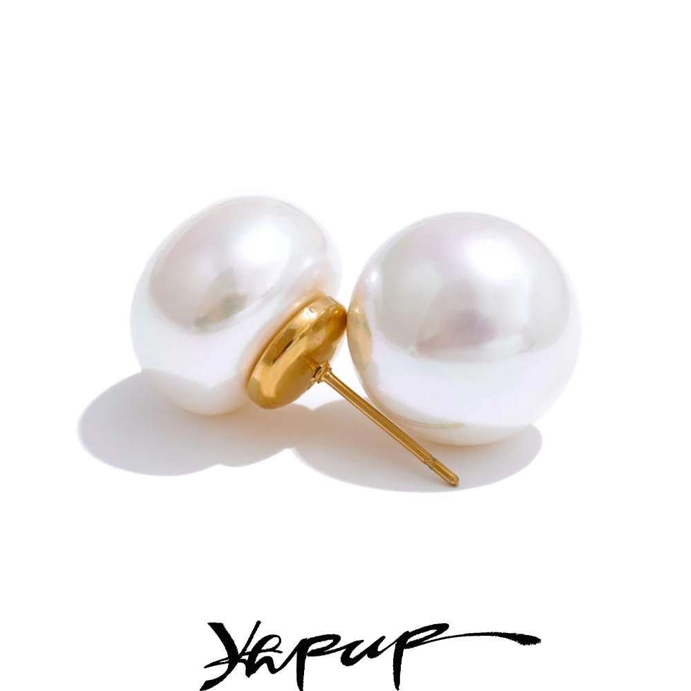 Yhpup Style Simulated Pearls Stainless Steel Fashion Jewelry