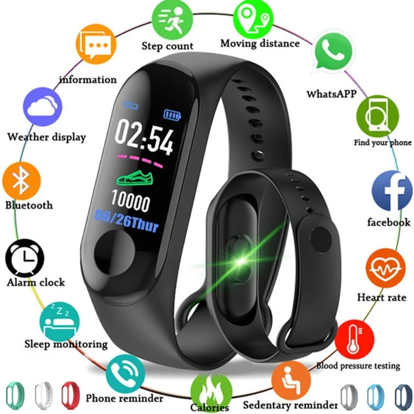 

HOT Smart Band Fitness Tracker Watch Smartband Step HR Bracelet For IOS/Xiaomi/Honor PK Mi Band 3/4 Fit Bit 5 Not Xiomi