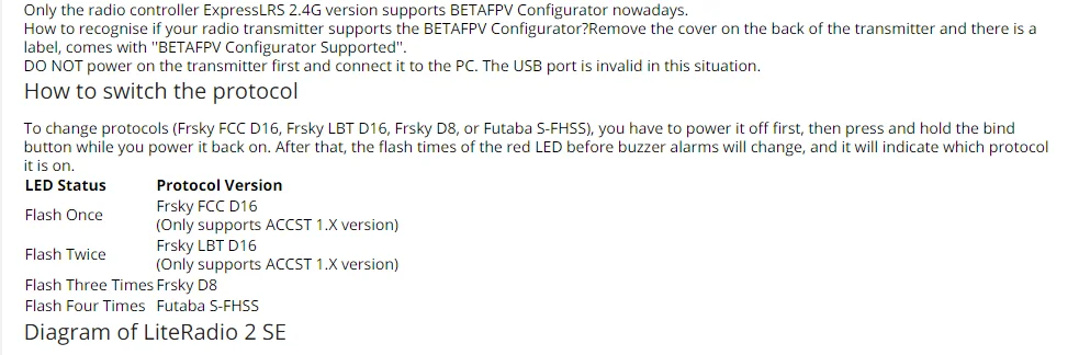 ExpressLRS 2.4G version only supports the BETAFPV Configurator . the