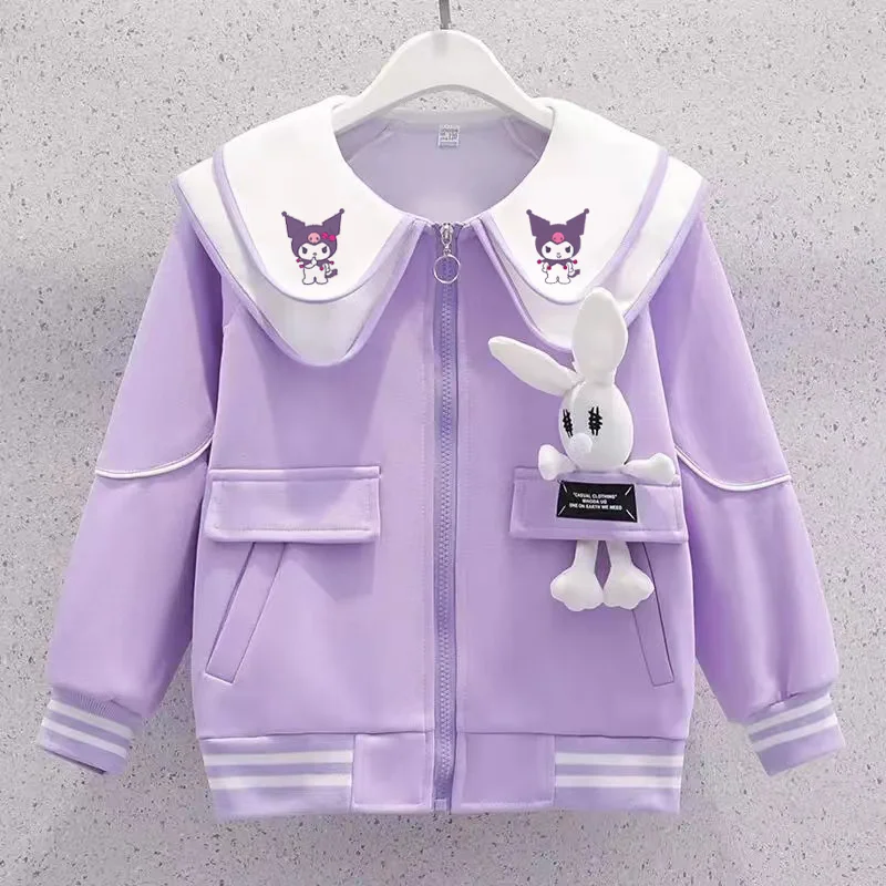 

Kawaii Sanrio Children's Outerwear My Melody Accessories Cute Anime Baseball Sweatshirt Autumn Sports Tops Toys for Girls Gift