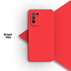 Premium Liquid Silicone Gel Soft Back Cover - Durable, High-Quality Protection for OPPO A95 5G (Bright Red)