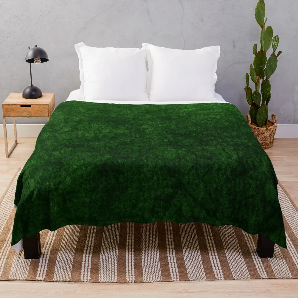 Emerald Green Grass Velvet TextureThrow Blanket cute blanket