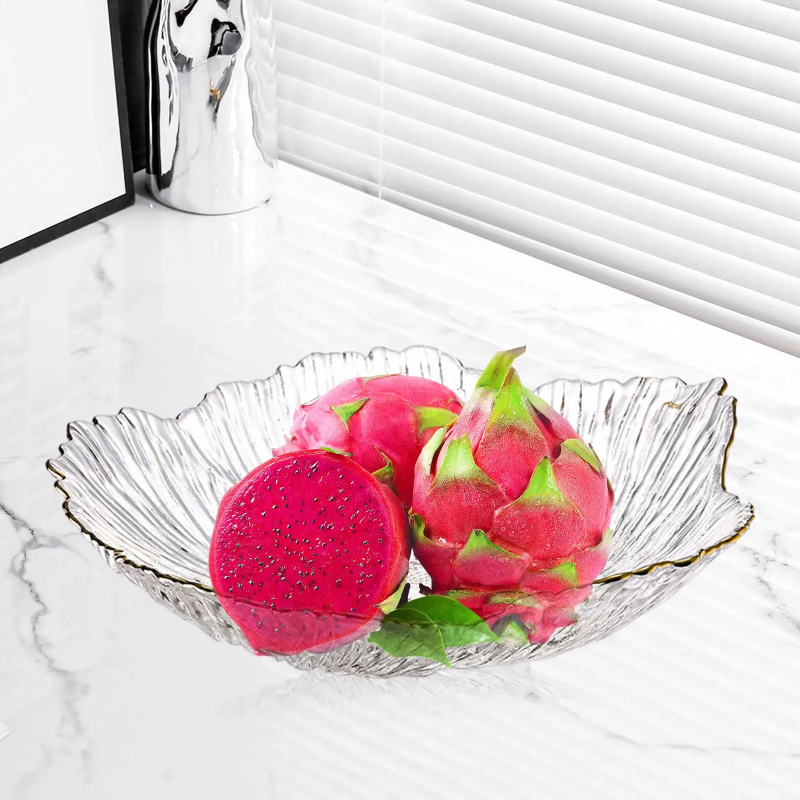 Fruit Bowl Round Room Decor Multipurpose Serving Pieces Food Storage Basket Glass Fruit Plate Bowl for Kitchen Dining Room Home
