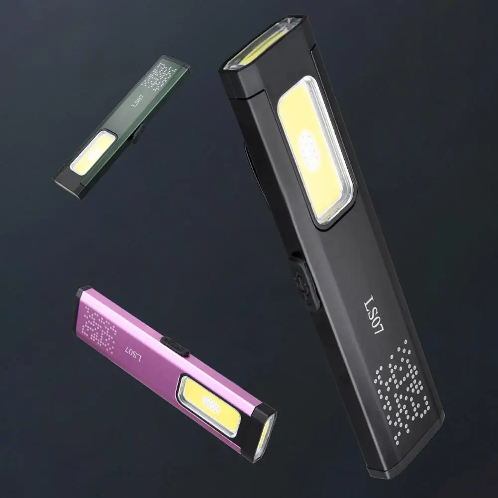 미니 포켓 LED 손전등 충전식 타입-C 800LM 방수 자석 토치 6가지 모드 클립 포함 캠핑 비상 수리용