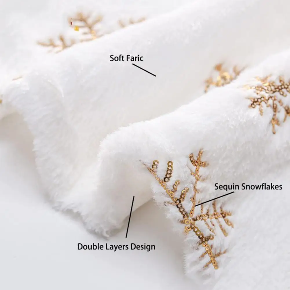 80/90/120/150cm Faux Fur Christmas Tree Skirt White Furry Skirt Thick Soft Plush Rug For Winter Holiday Xmas Party Decoration