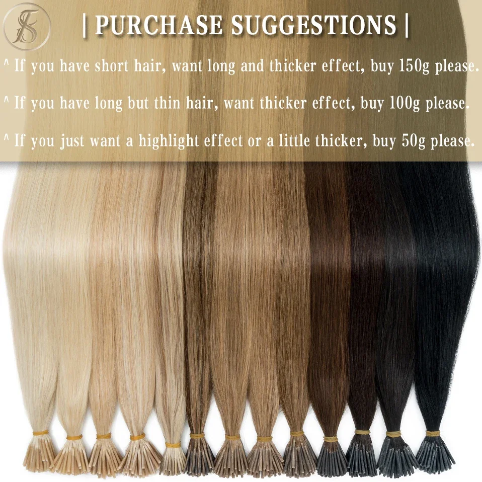 1g I Tip Human Hair Extensions 50pcs Keratin Fusion Microlink Hair Extensions Capsule Pre Bonded Stick Thick Natural