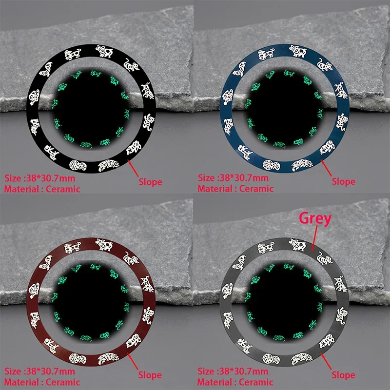 38*30.7Mm Orologio Inclinato Inserto Lunetta In Ceramica Sostituzione Degli Accessori Per Orologi Fit Gmt 600M Omega Seiko Skx007 Cassa Dell'Orologio 