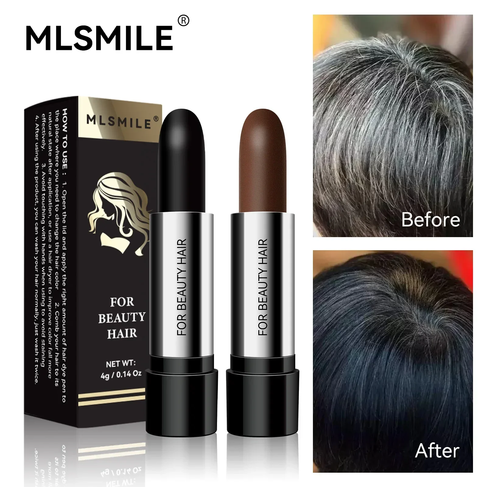 Hair Dye Stick Black Brown One-time Temporary Hair Dyeing Cover Grey White Fill In Hairs Coloring Styling Makeup Tools