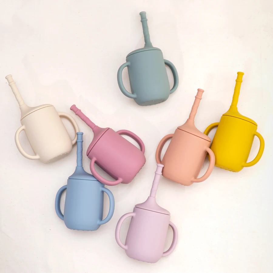 Dropshipping Center Soft Silicone Dishes For Baby Newborn Weaning Feeding Set Bib Disehes Plate With Sucker Cup Spoon Baby Sutff