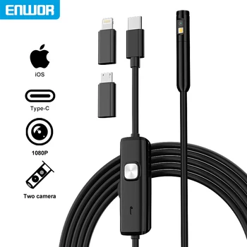 Industrial Endoscope Inspection Camera for iOS Micro USB/Type-C Dual Camera for iPhone Waterproof Pipeline Borescope Check Car 1