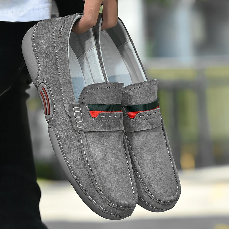 mocassin for men luxury brand Fashion Men Sneakers Suede Leather trend Men Loafers Slip-On Golf shoes Driving shoes Zapatos mens shoes