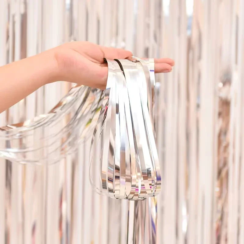 Party Favors Wedding Decoration Party Supplies Photozone Rain Tinsel Foil Curtain Birthday Wall Drapes Photo Zone Backdrop tinsel curtain party decorations