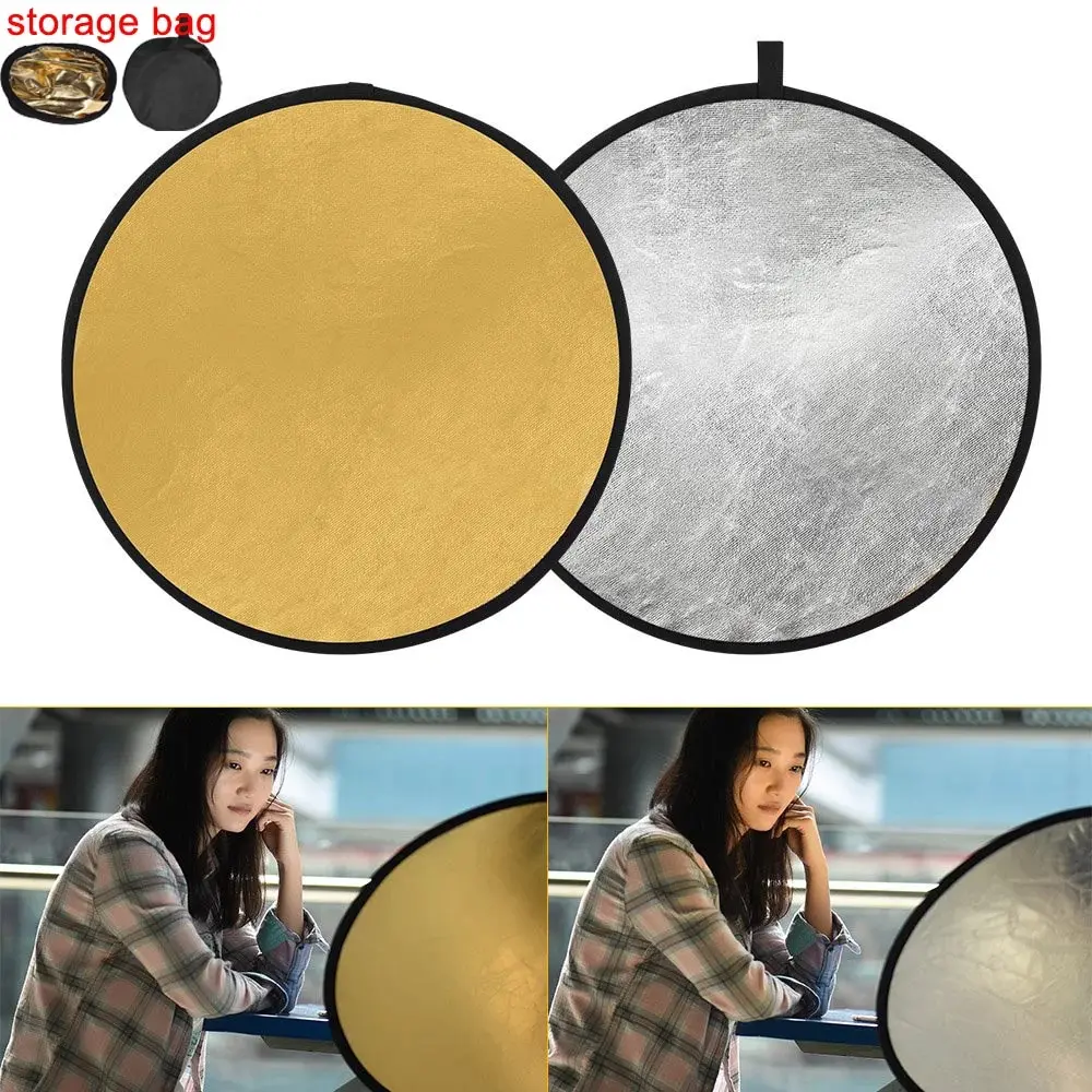 Photography Reflector Portable Collapsible Round Photo Studio Outdoor Light Diffuser Multi-Disc with Carry Bag 30 40 80 110cm