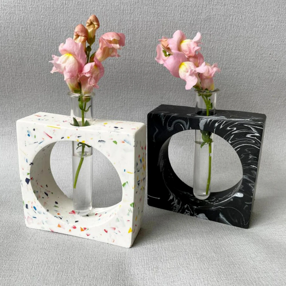 DIY Arched Flower Pot Silicone Mold Rectangular Round Craft Gift Hydroponics Vase Making Plaster Resin Casting Molds Home Decor flower silicone mould,silicone mold
