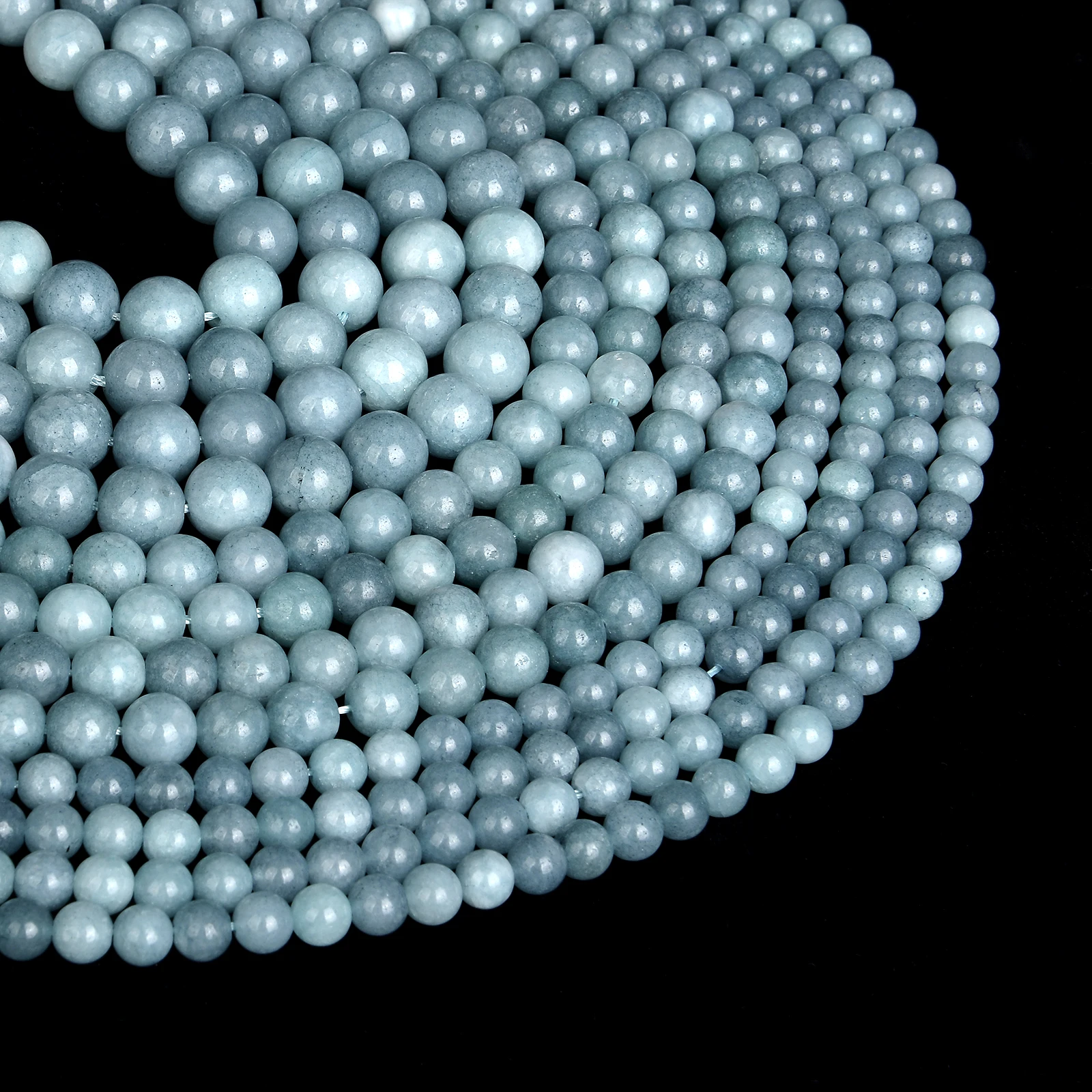 Loose Stone Beads Natural Stone Beads Loose Beads Stone Beads Beads For Jewelry Making Blue Aquamarines Chalcedony Stone Beads Natural Round Loose Beads For Jewelry Making Bracelets DIY Needlework Accessories 4-12MM