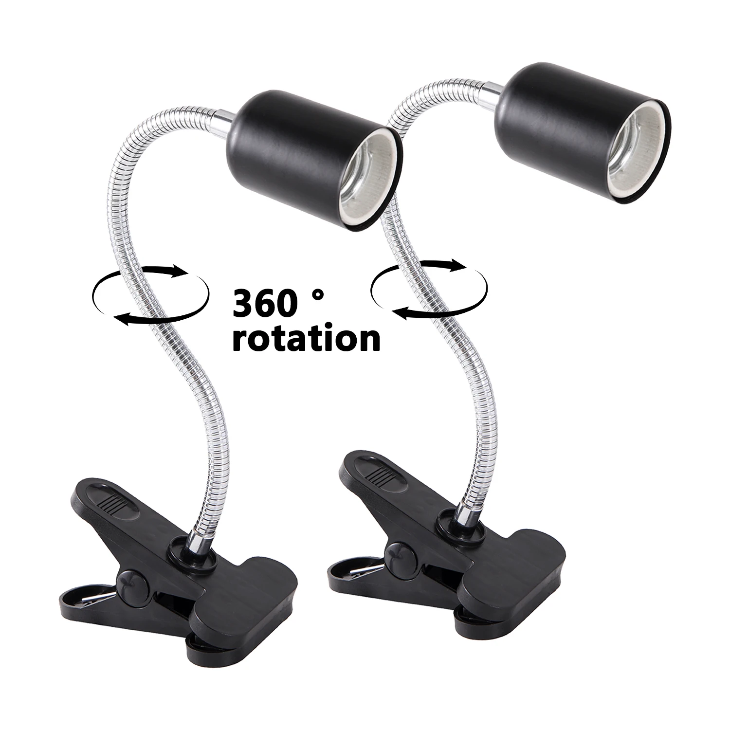 New E27 360℃ Revolving Light Stand With 1.13m EU Power Cord LED Lamp Holder UVA Heat Lamp Clip For Reptile Pet Turtle Back Light