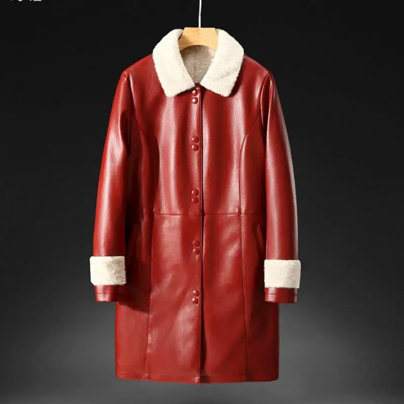 Теплая-женская-кожаная-куртка-новинка-зима-2023-кожаная-куртка-средней-длины-с-отложным-воротником-и-подкладкой-пальто-длинные-Стильные-черные-и-красные-верхние-пальто