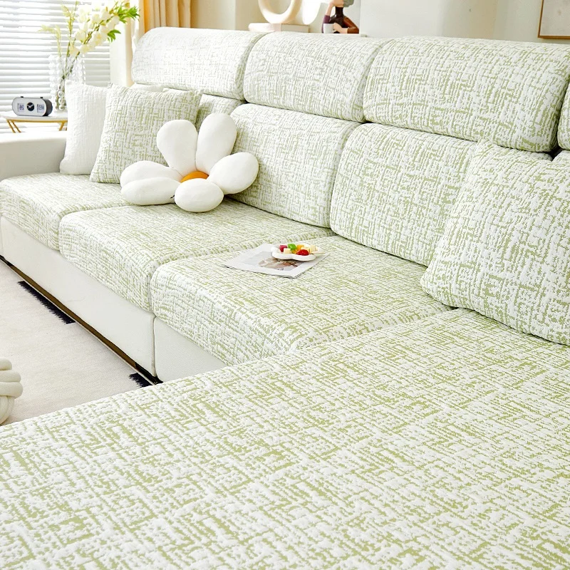 Cool Feeling Ice Silk Sofa Cover All-inclusive Universal Summer Living Room Sofa Cover Thickened Stretch Anti-slip Dust-proof 5