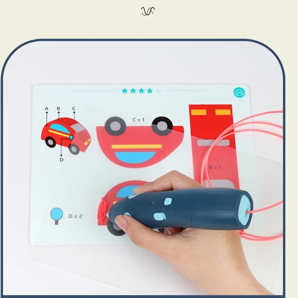 Rechargeable 3D Printing Pen USB Charging Toy Gift 3D Graffiti Pen Wireless Low Temperature Art Painting Birthday Gift