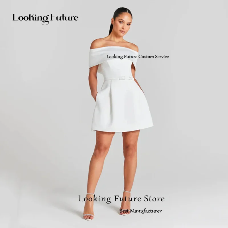 Customized Modern Mini Satin Wedding Dresses Sexy Boat Neck Pleat Pearls Long Sleeves Bride Dresses Sexy Backless Wedding Gowns 16 S19d6cb639a424098a0879d7876da4444o