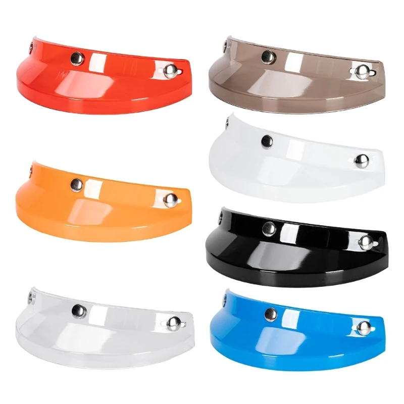 

Q9QD 3 Snap-Button Helmet Visor Universal Wind Shield For Open Face Motorcycle-Helmet